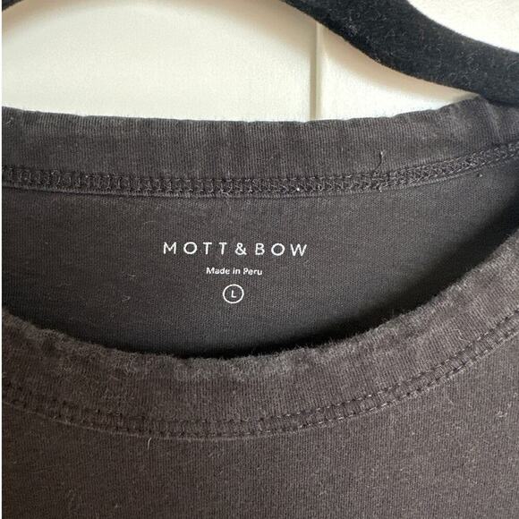 Mott & Bow 100% Cotton Black Long Sleeve Crew Tee Driggs, Size L, EUC - Picture 2 of 5